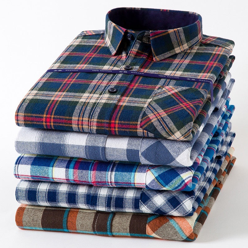Men’s Plaid Flannel Long Sleeve Shirt