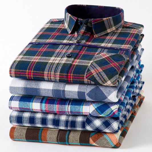Men’s Plaid Flannel Long Sleeve Shirt